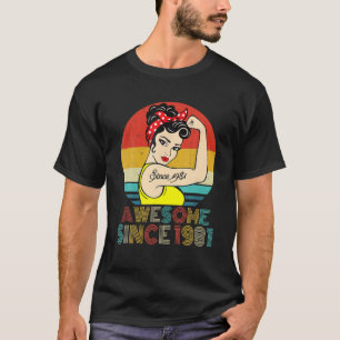 Camiseta Awesome Since 1981 Retro Vintage Women 41 Years Ol