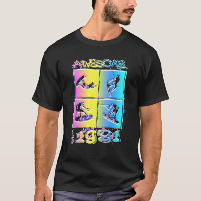 Camiseta Awesome since 1981 Wakeboard lifestyle 2 (Frente)