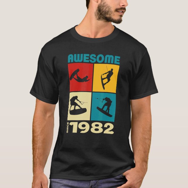 Camiseta Awesome since 1982  Wakeboard lifestyle (Frente)
