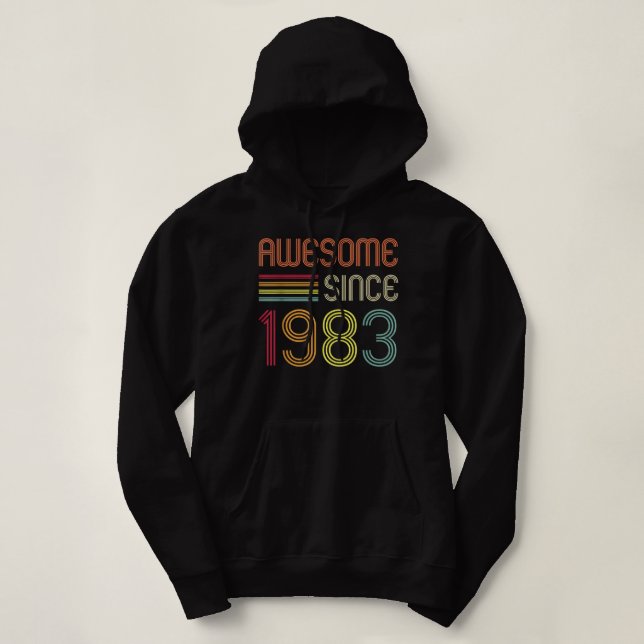 Camiseta Awesome Since 1983 39th Birthday Retro (Frente do Design)