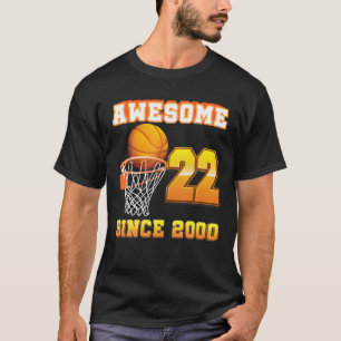 Camiseta Awesome Since 2000 Basketball 22Nd Birthday 22 Yea