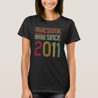 Camiseta Awesome Since 2011 11th Birthday Retro