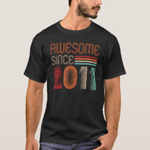 Camiseta Awesome Since 2011 Vintage 11 Yr Old Boy Girls 11t