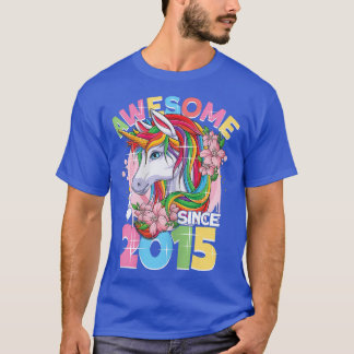 Camiseta Awesome since 2015 7th Birthday Girl 7 Years Unico
