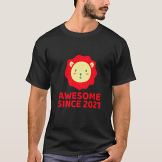 Camiseta Awesome Since 2021 Sweet Lion  For Kids Boys Girls