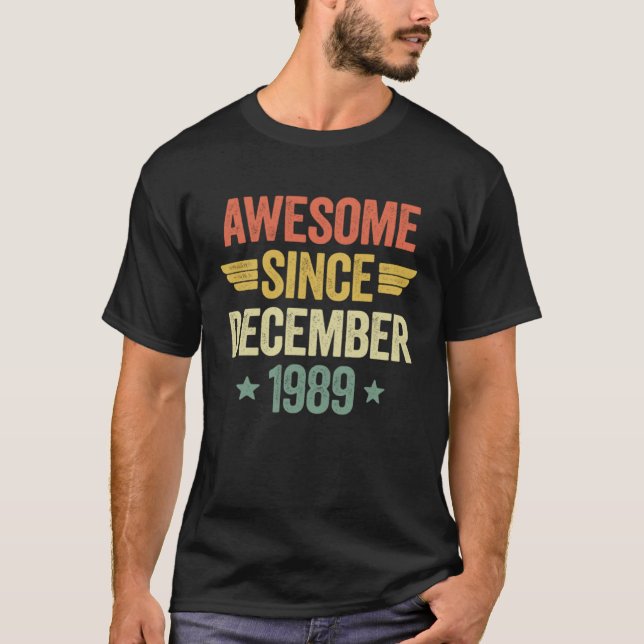 Camiseta Awesome Since December 1989 (Frente)