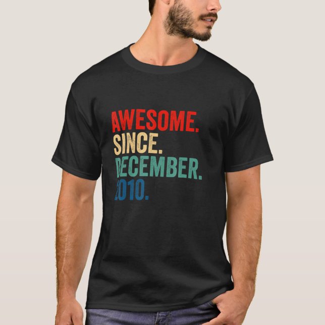 Camiseta Awesome Since December 2010 12th Birthday  12 Year (Frente)