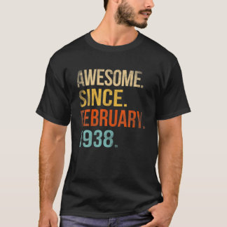 Camiseta Awesome Since February 1938 84Th Birthday 84 Year