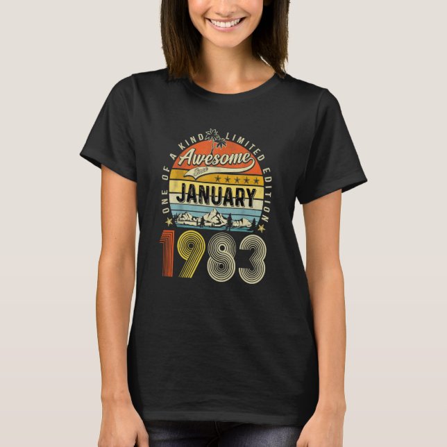 Camiseta Awesome Since January 1983 40 Years Old (Frente)