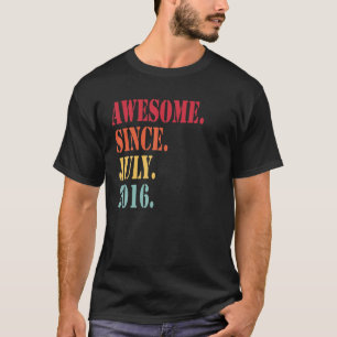 Camiseta Awesome Since July 2016 For 6 Year Old - 6Th Birth