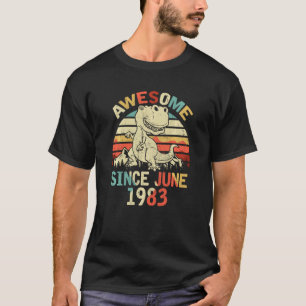 Camiseta Awesome Since June 1983 37th Dinosaur Birthday For
