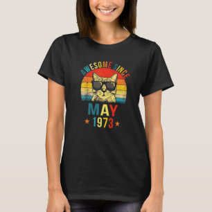 Camiseta Awesome Since May 1973 49th Birthday  Cat