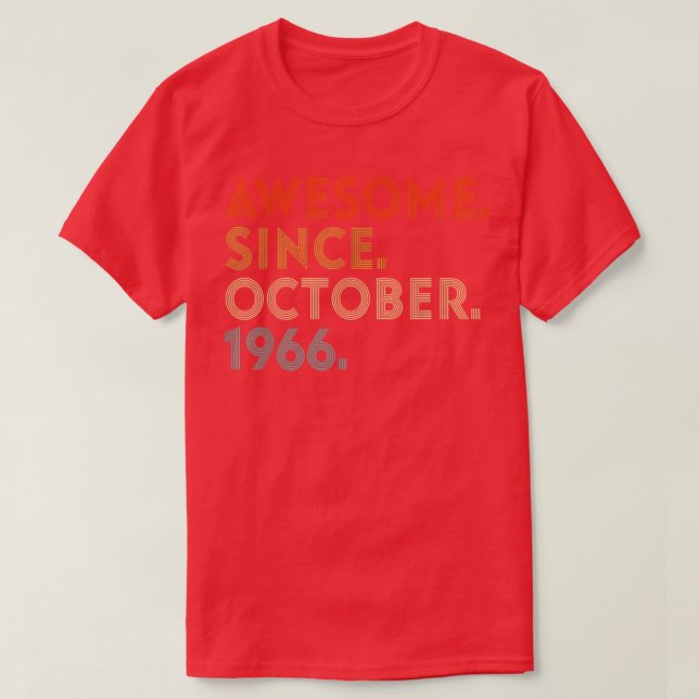 Camiseta Awesome Since October 1966 Vintage 56th Birthday  (Frente do Design)