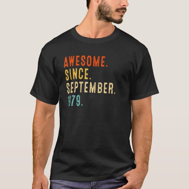 Camiseta Awesome Since September 1979 Vintage 43rd Birthday (Frente)