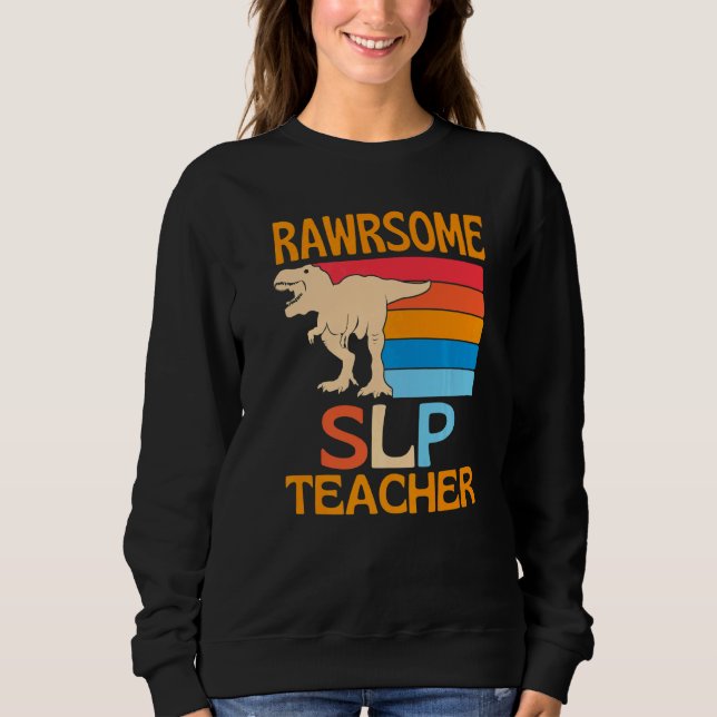 Camiseta Awesome Slp Teacher Dinosaur (Frente)