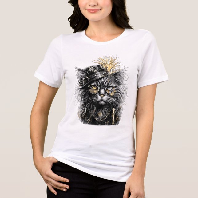 Camiseta Awesome Steampunk Cat  (Frente)