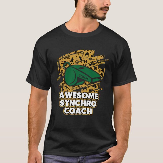 Camiseta Awesome Synchro Coach Synchronized Diving Coaching (Frente)