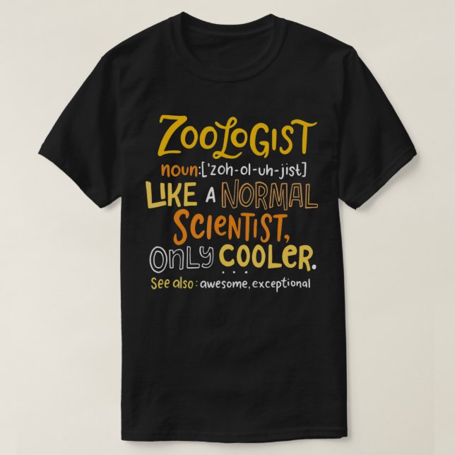 Camiseta Awesome Zoologist Definition Funny Zoology Science (Frente do Design)