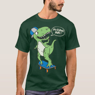 Camiseta Awesomem Skateboarding Dino Dude