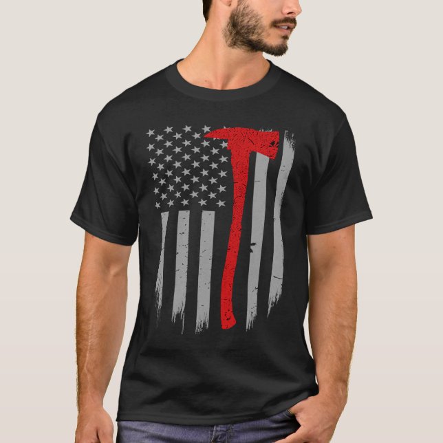 Camiseta Ax. Bombeiro Sinalizador Thin Red Line (Frente)