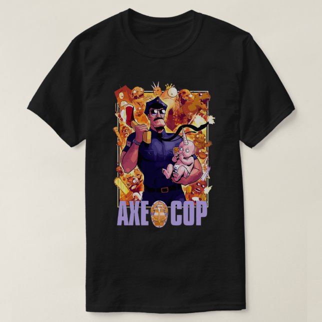 Camiseta Ax Cop Merch Classic TSirt (Frente do Design)