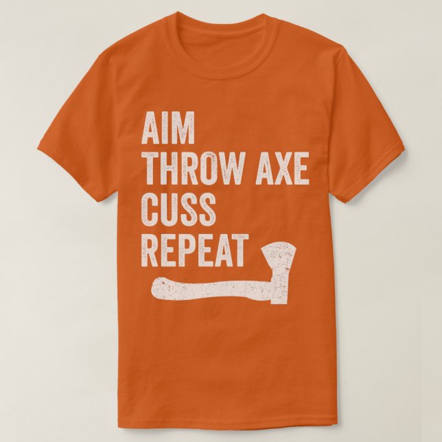Camiseta Ax Engraçado Jogando Lumberjack Hatchet Aim Ax (Frente do Design)