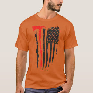 Camiseta Ax Jogando Bandeira Americana Ax Vintage Hatchet T