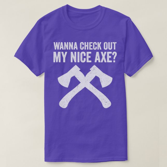 Camiseta Ax Jogando Lâmina Engraçada Com Ax (Frente do Design)
