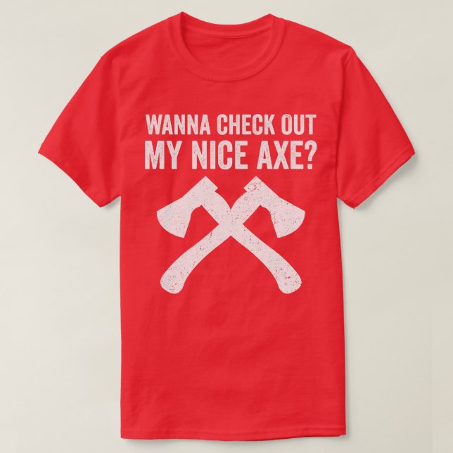 Camiseta Ax Jogando Lâmina Engraçada Com Ax (Frente do Design)