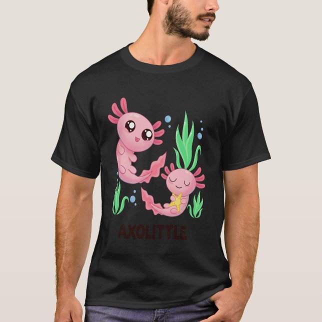 Camiseta Axolittle Cute Axolotl Pun Funny Little Sister Bro (Frente)