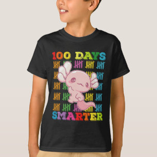 Camiseta Axolote 100 Dias Mais Inteligente 100º Dia de Esco