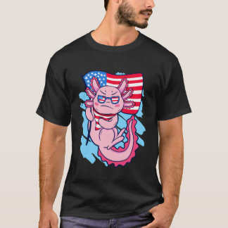 Camiseta Axolote Dia da Independência dos EUA 4 de julho Ba