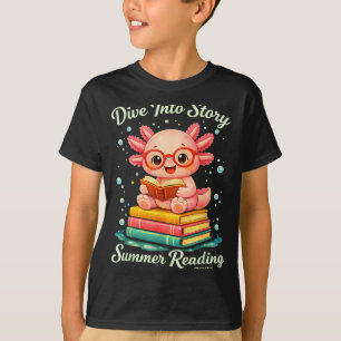 Camiseta Axolote engraçado mergulha na história da leitura