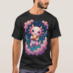 Camiseta Axolote Espacial Cósmico Explorador Alien Cute Kaw