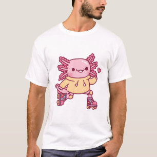 Camiseta Axolote Fofo Ama Patinação Sobre Rodas