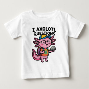 Camiseta Axolote Nerd Sarcástico Eu Faço Perguntas de Axolo