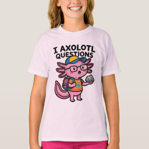 Camiseta Axolote Nerd Sarcástico Eu Faço Perguntas de Axolo