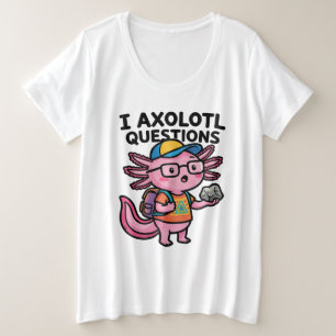 Camiseta Axolote Nerd Sarcástico Eu Faço Perguntas de Axolo