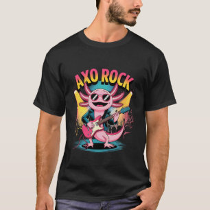 Camiseta Axolote Tocando Violão Fofo Guitarrista Engraçado