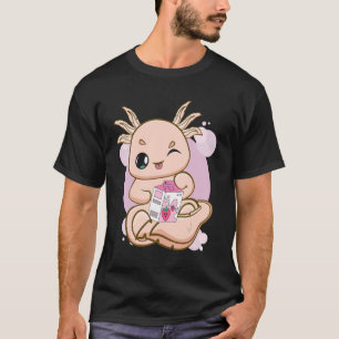 Camiseta Axolotel Rosa Com Bolha De Morango Chá Para B
