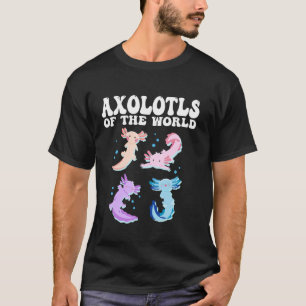 Camiseta Axolotes Do Mundo Peixes Andantes Anfíbios Fofos