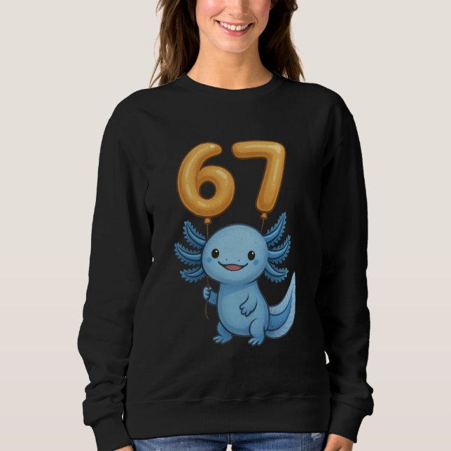 Camiseta Axolotl 67 Meme Six Seven Balloon Funny Gen Alpha  (Frente)