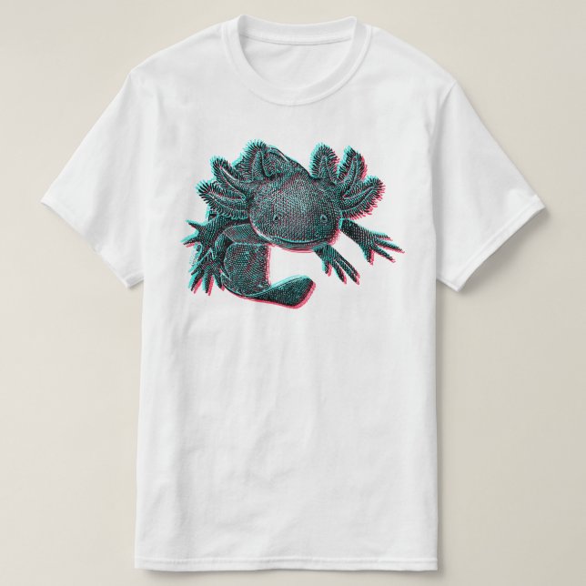 Camiseta Axolotl - Aberração Cromática GLITCH (Frente do Design)