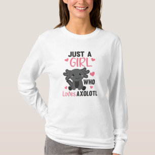 Camiseta Axolotl Amém Animais Doce Para Meninas Rosa