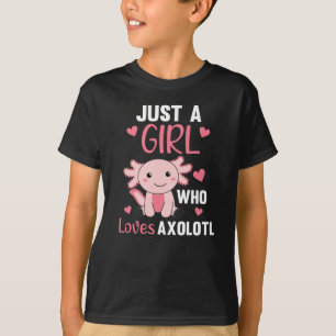 Camiseta Axolotl Amém Animais Doce Para Meninas Rosa
