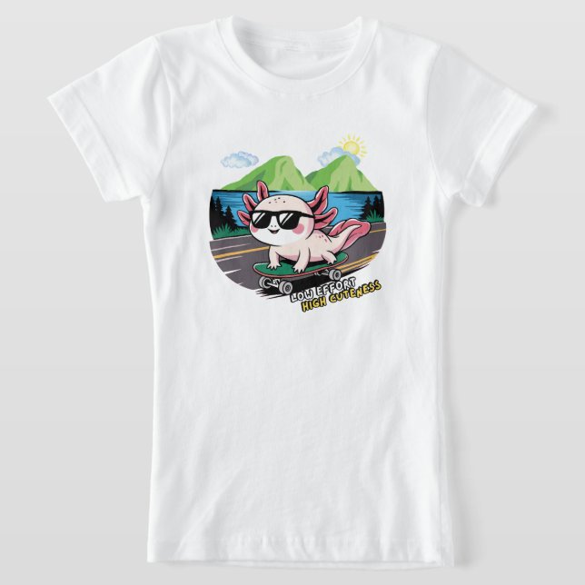 Camiseta Axolotl andando de skate (Postura )