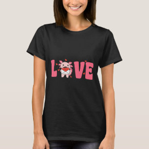 Camiseta Axolotl Animais Com Corações Amam Tri-blend Premiu