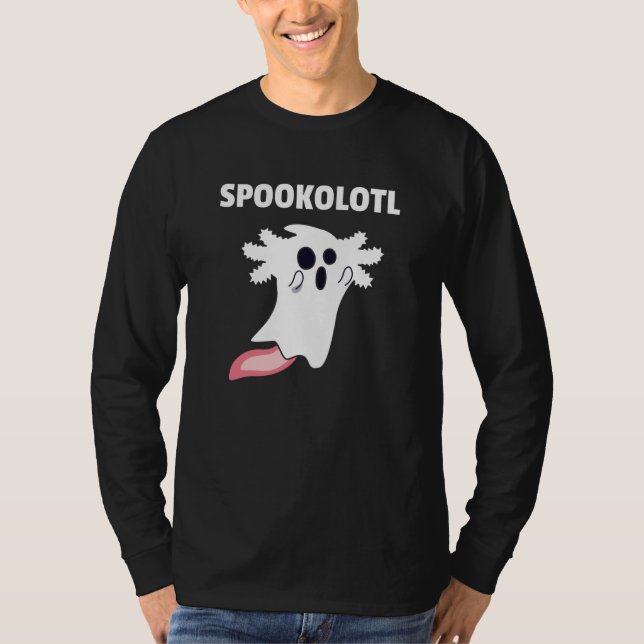 Camiseta Axolotl Assusta Animais Cutrados Para O Halloween (Frente)