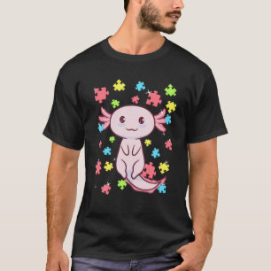 Camiseta Axolotl Autismo Awarz Puzz;E Água