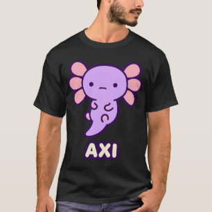 Camiseta Axolotl Axi Roxo Arte Kawaii Vida Marinha